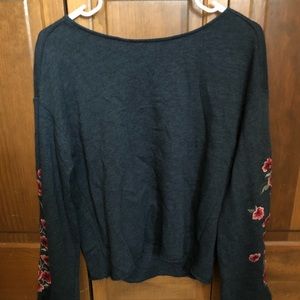 American Eagle Long Sleeve Dark Grey Top (S)